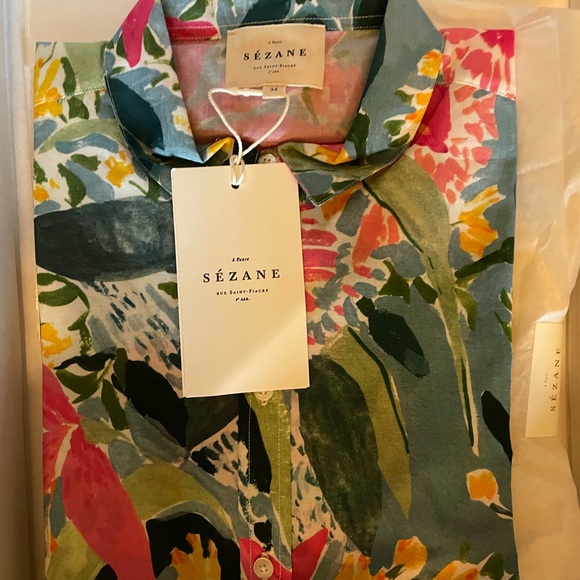 SOLD NWT Sézane Pierro shirt 34/2 XS - Picture 3 of 6